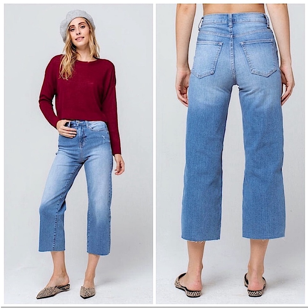 IVY + MAIN | 90s CROPPED STRAIGHT LEG MEDIUM WASH JEANS